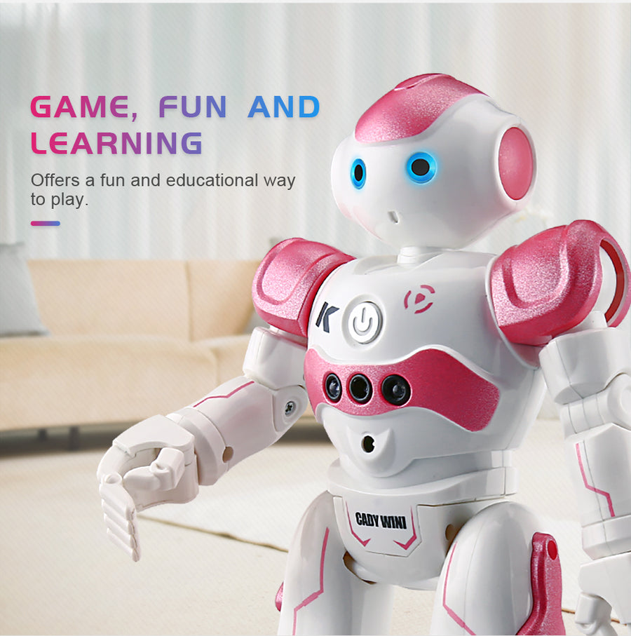 ARLOCK robot demonstrating educational features for children aged 8 and up
